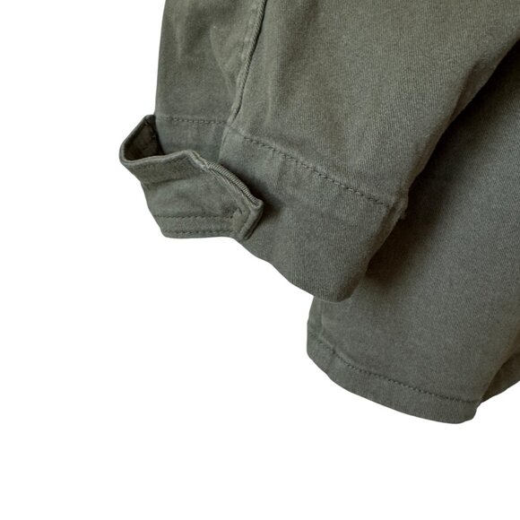 Good American S Utility Jacket Army Green Large Flap Pocket Snap Front Collared - Picture 8 of 14